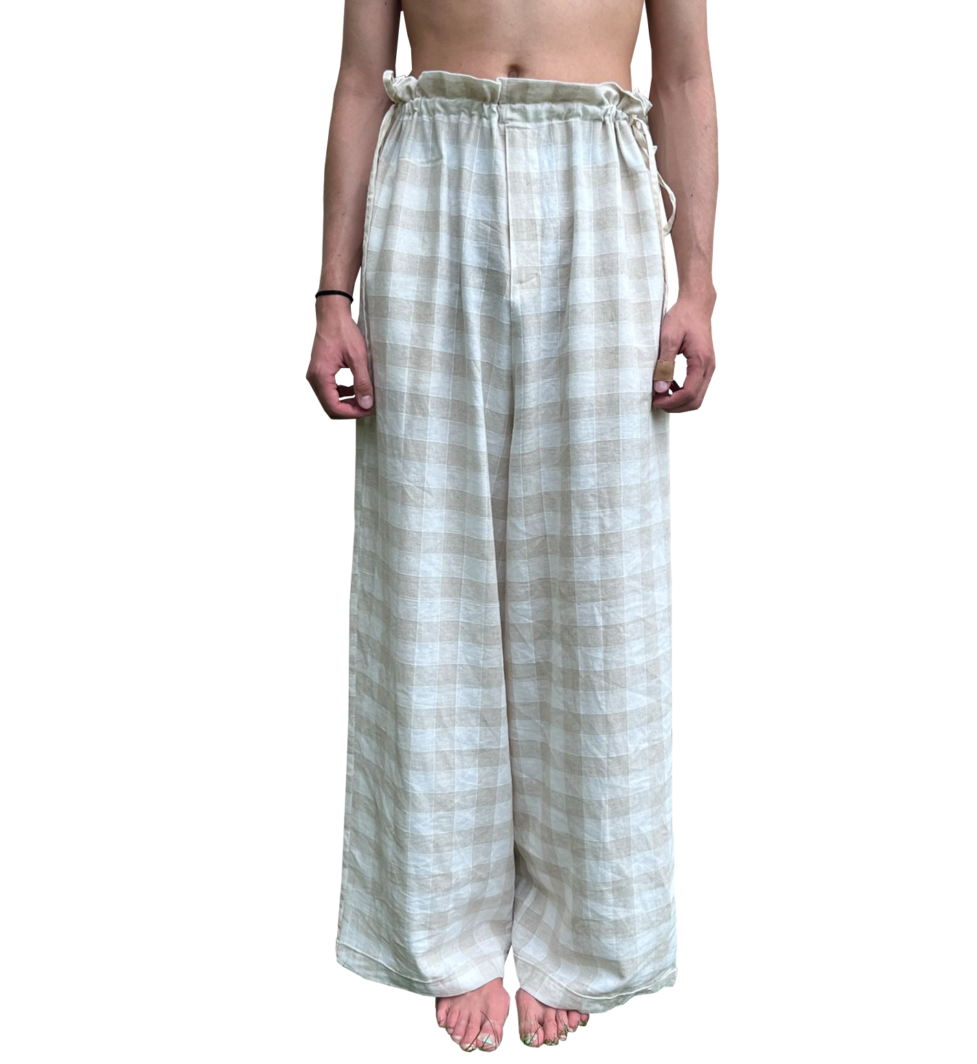 Garden pants in linen check