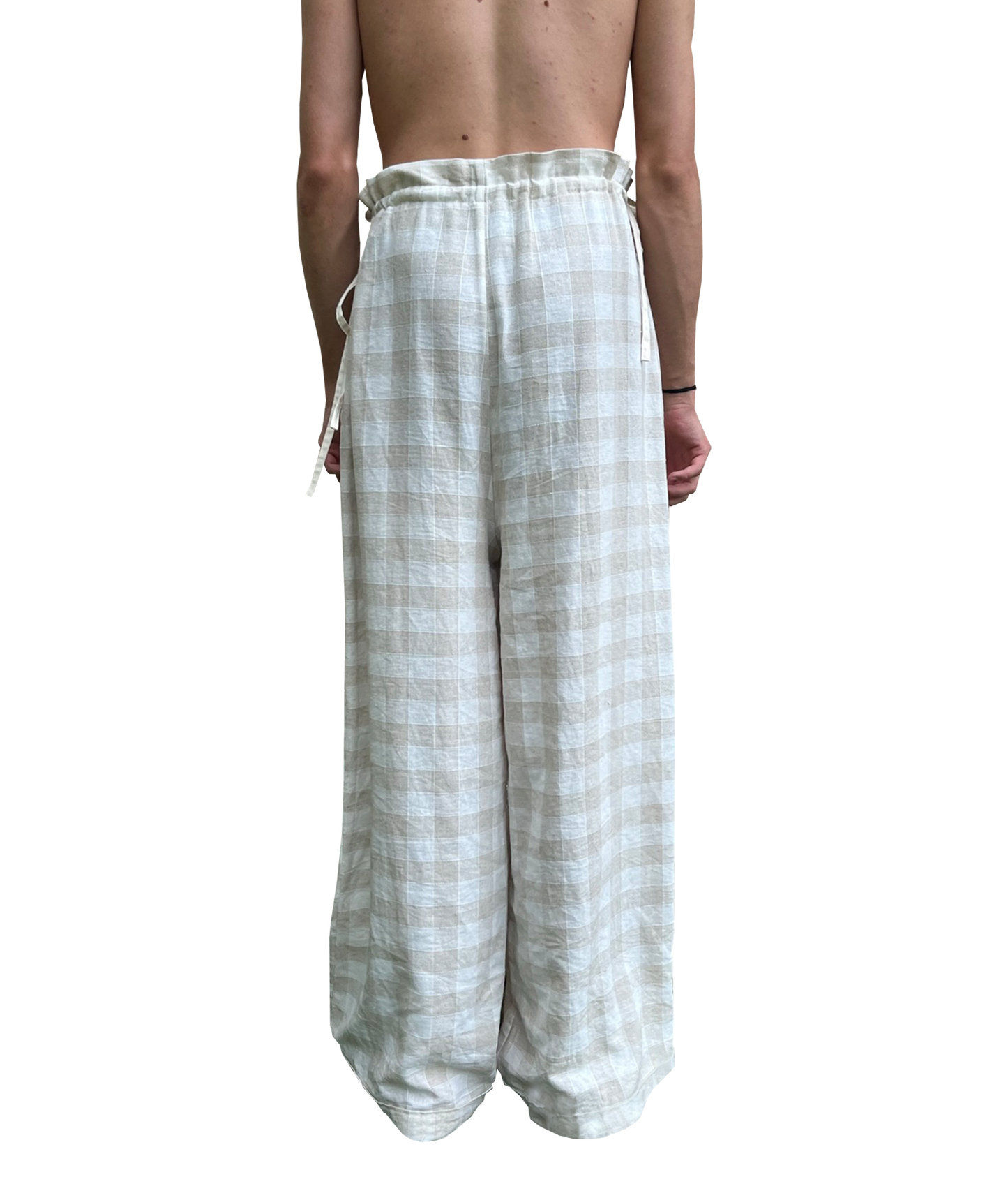 Garden pants in linen check