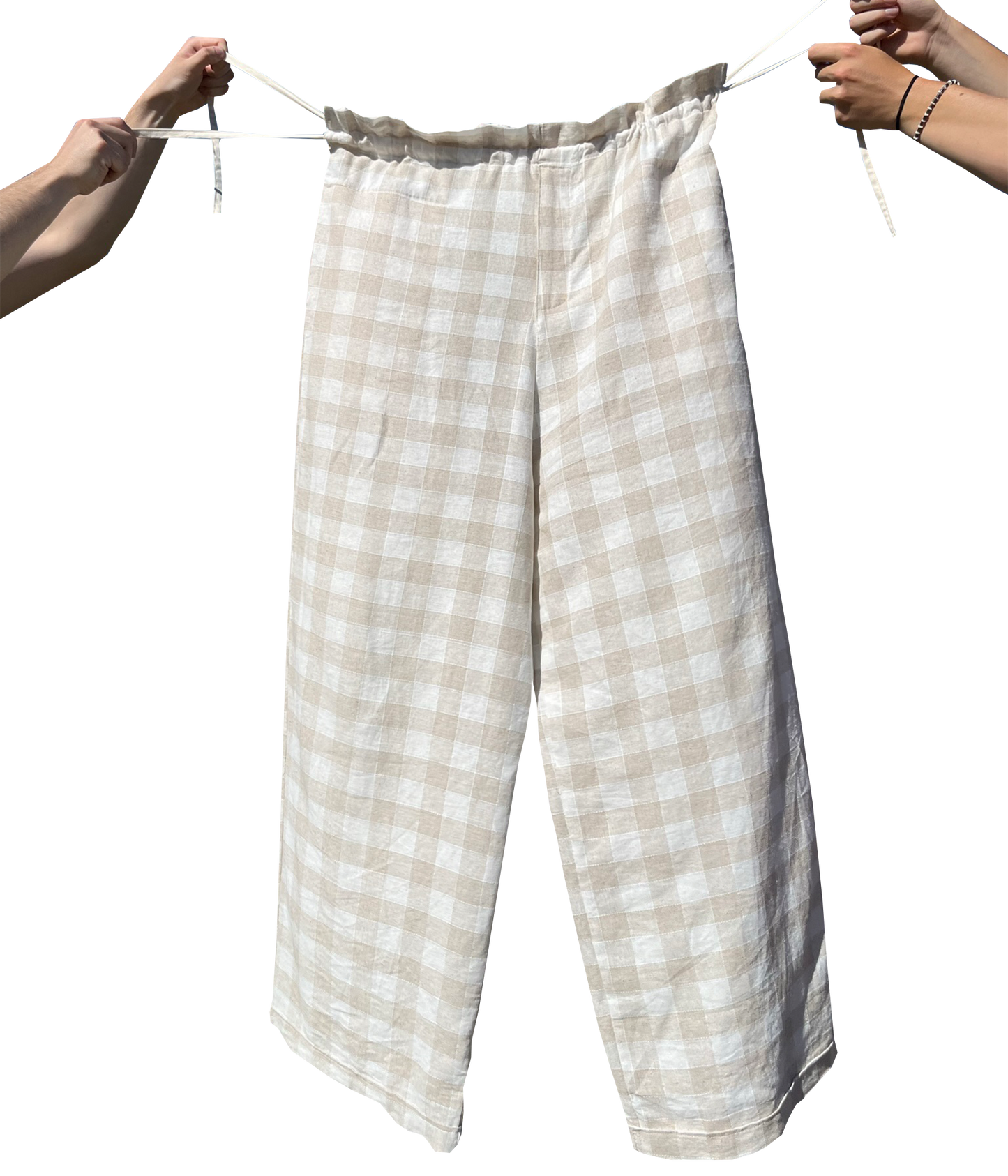 Garden pants in linen check