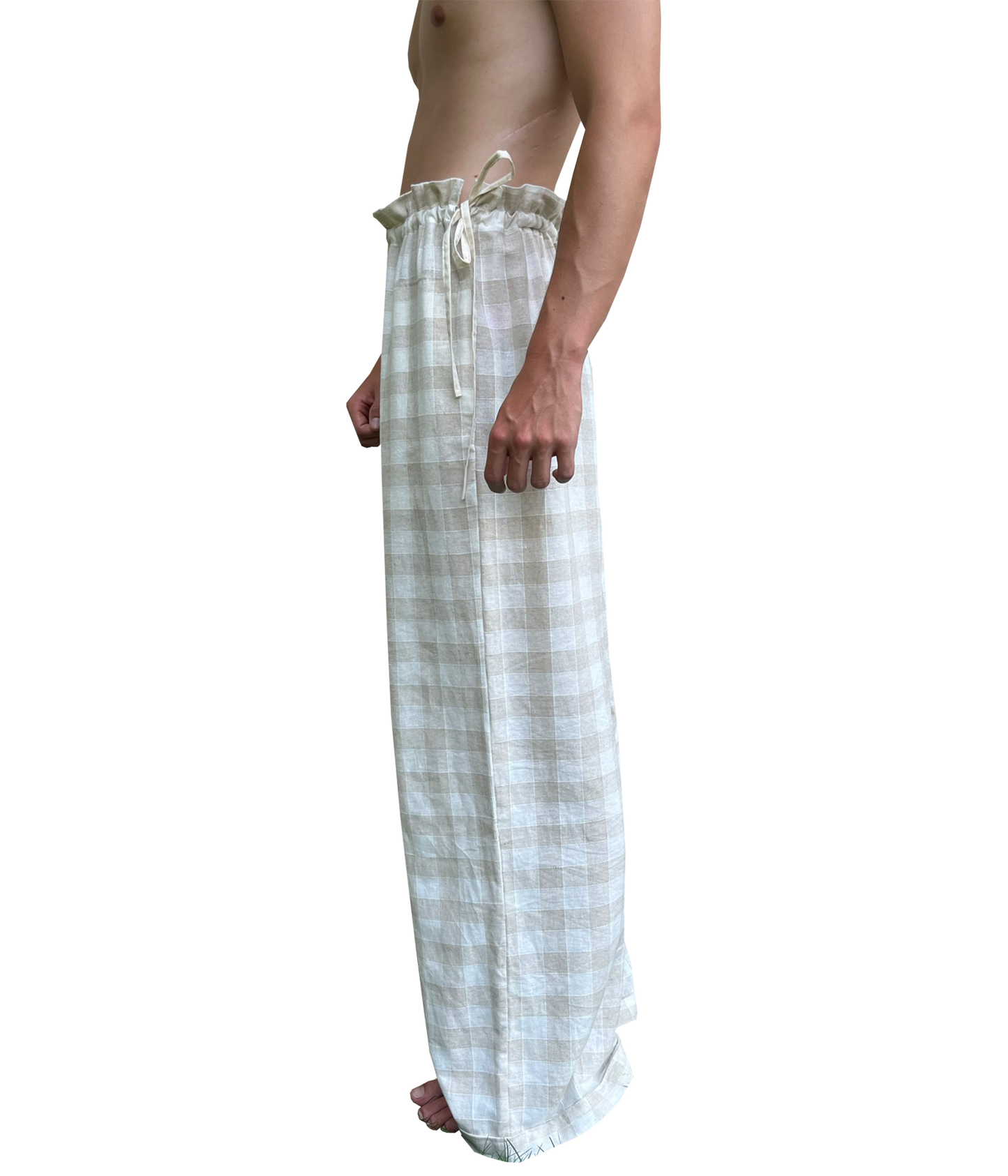 Garden pants in linen check